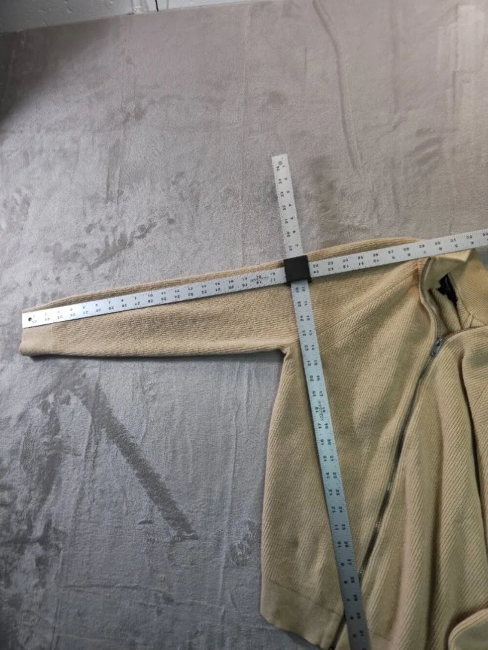 Banana Republic Men's Medium Beige Full Zip Mock Neck Knit Sweater